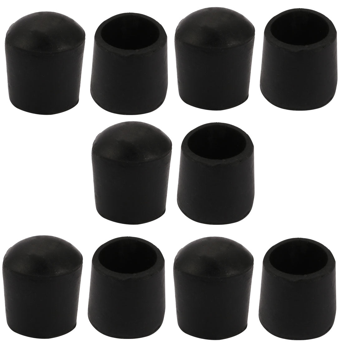 uxcell Uxcell 10pcs Furniture Desk Chair Round Rubber Leg Cap Cover 19mm Inner Diameter Black