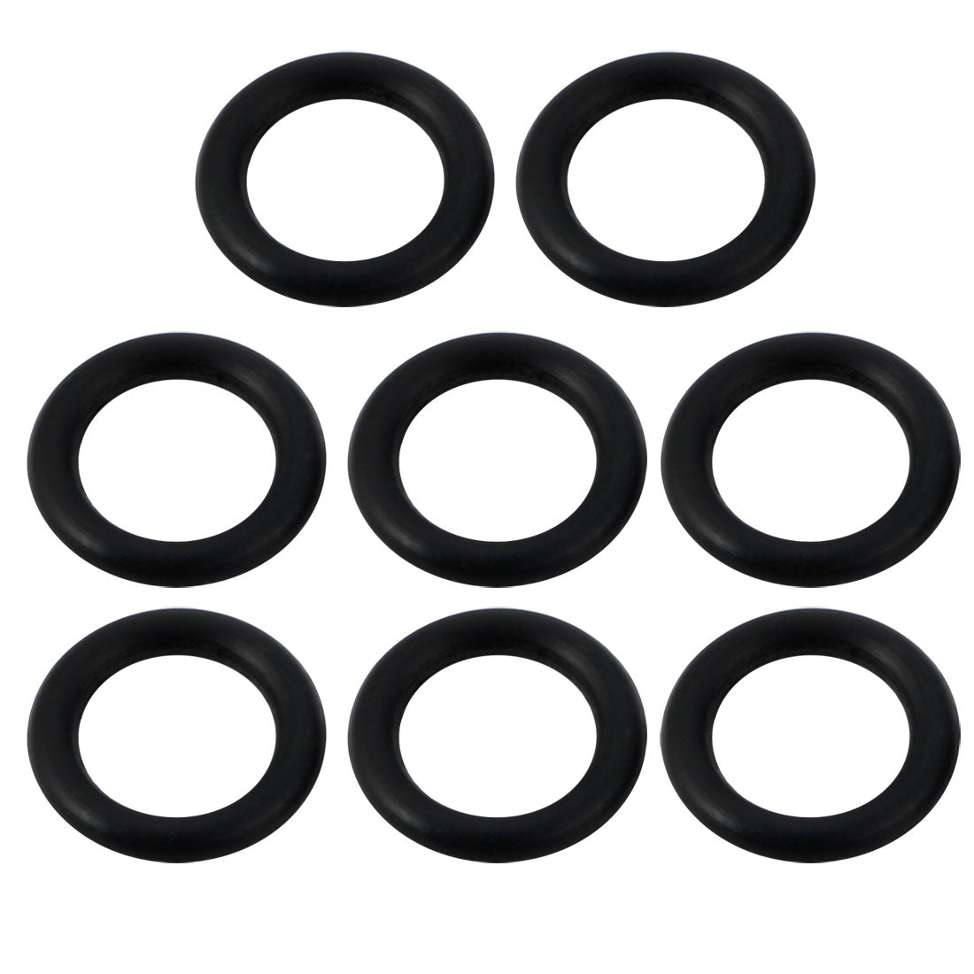 uxcell Uxcell 8pcs Black 13mm Outer Dia 1.9mm Thickness Sealing Ring O-shape Rubber Grommet