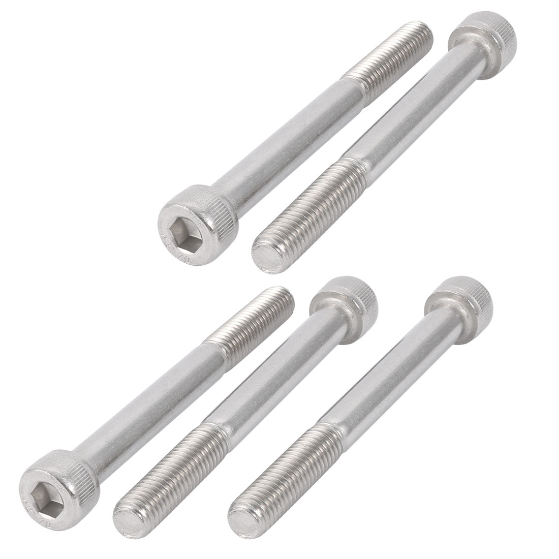 uxcell Uxcell M8x80mm 304 Stainless Steel 28mm Half Thread Hex Socket Head Cap Screw Bolt 5Pcs