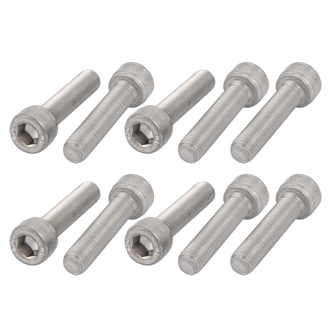 uxcell Uxcell M6x25mm 0.75mm Pitch 304 Stainless Steel Hex Socket Head Cap Screws Bolts 10pcs