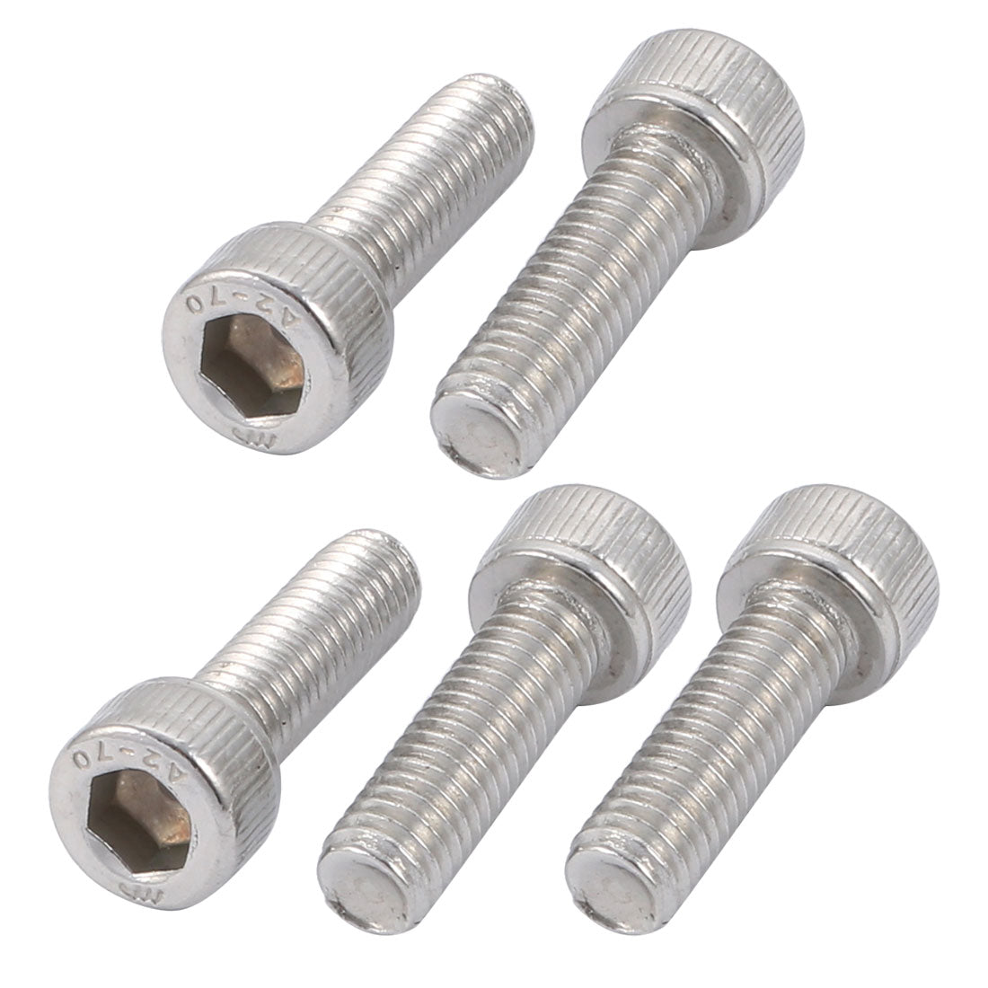 uxcell Uxcell M6x20mm 304 Stainless Steel Left Hand Thread Hex Socket Head Cap Screw Bolt 5pcs