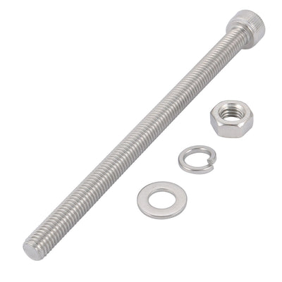 Harfington Uxcell 10Pcs M8x120mm 304 Stainless Steel Knurled Hex Socket Head Bolt Nut Set w Washer