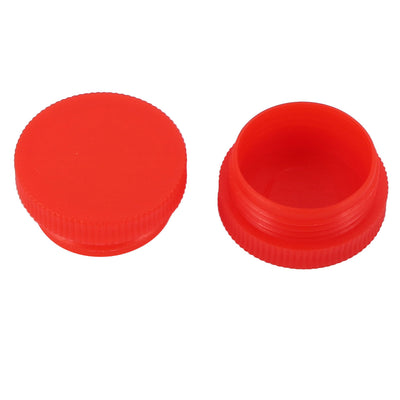 uxcell Uxcell 2pcs M24 x 1.5mm PE External Threaded Tube Insert Cap Screw-in Cover Red