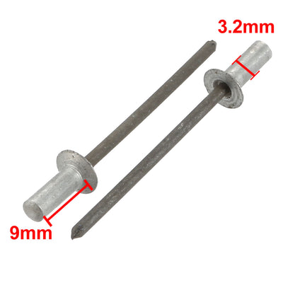 Harfington Uxcell 3.2mmx9mm Aluminum Countersunk Head Closed End Blind Rivets Fastener 100pcs