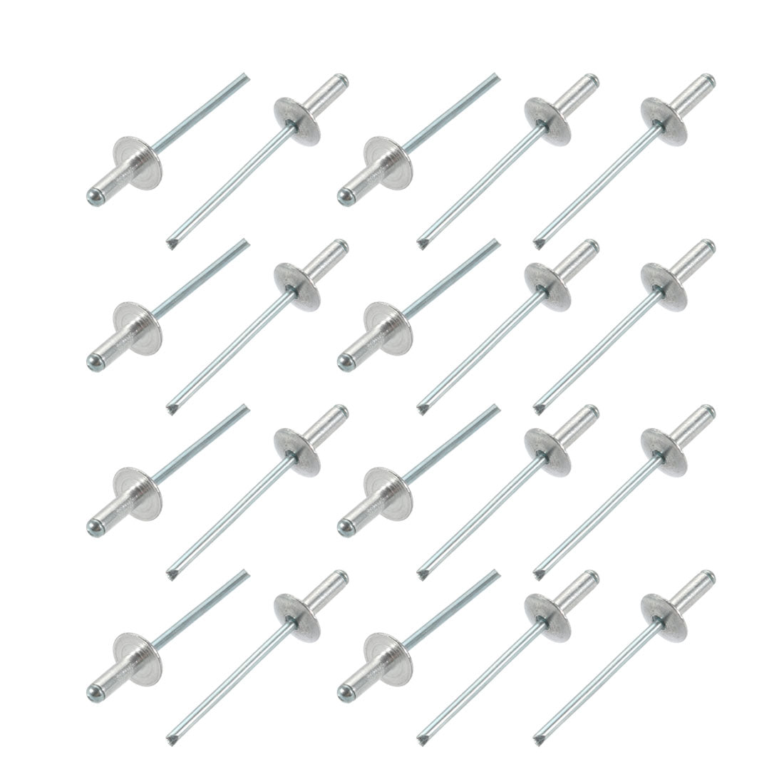 uxcell Uxcell 20 Pcs 3.2mm x 10mm Aluminum Open End Large Flange Blind Rivets