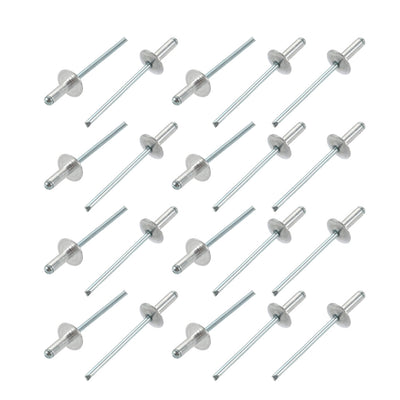 Harfington Uxcell 20 Pcs 3.2mm x 10mm Aluminum Open End Large Flange Blind Rivets