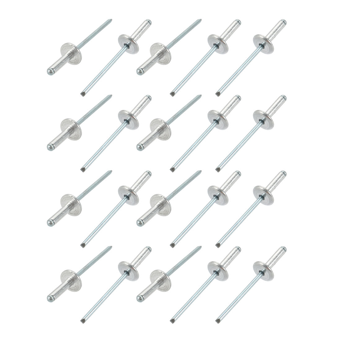 uxcell Uxcell 20 Pcs 3.2mm x 13mm Aluminum Open End Large Flange Blind Rivets