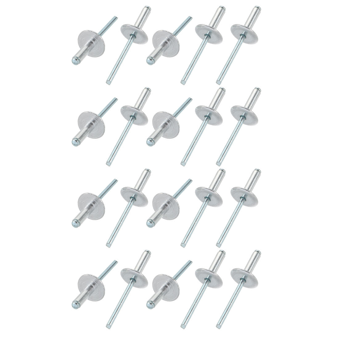 uxcell Uxcell 20 Pcs 5mm x 16mm Aluminum Open End Large Flange Blind Rivets