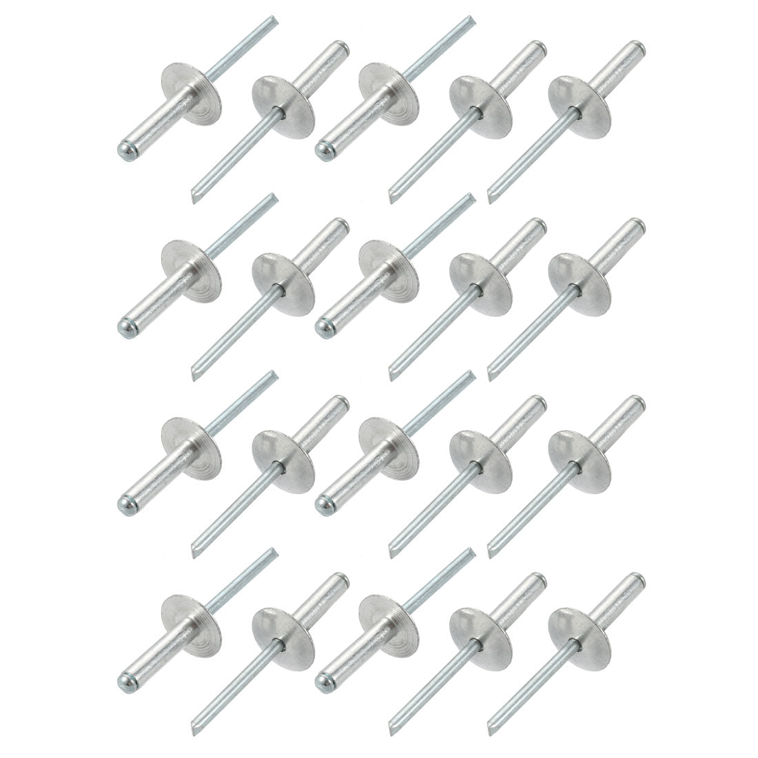 uxcell Uxcell 20 Pcs 5mm x 20mm Aluminum Open End Large Flange Blind Rivets