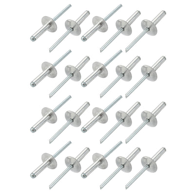 uxcell Uxcell 20 Pcs 5mm x 20mm Aluminum Open End Large Flange Blind Rivets