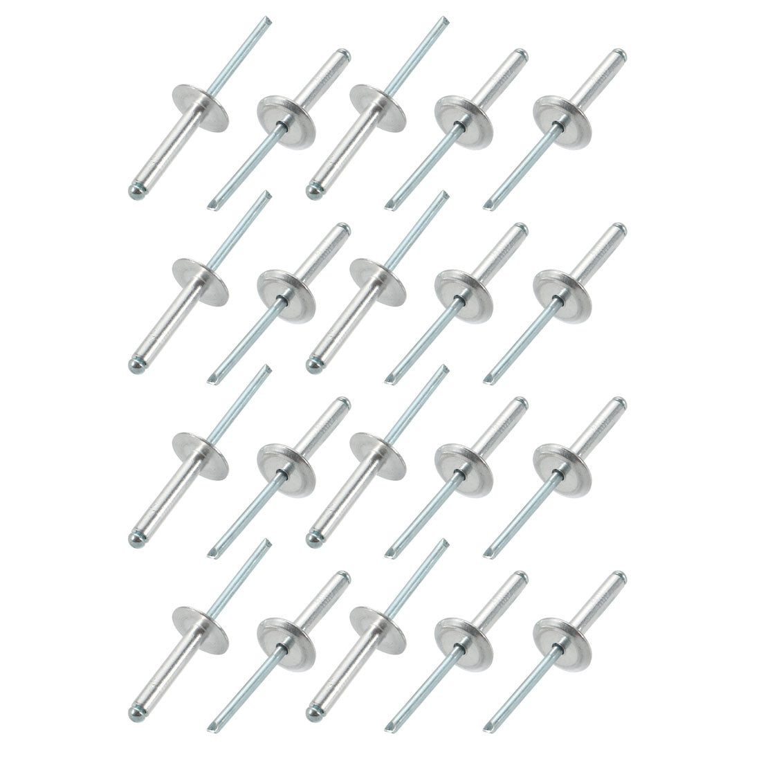 uxcell Uxcell 20 Pcs 5mm x 25mm Aluminum Open End Large Flange Blind Rivets