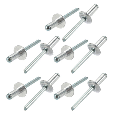 uxcell Uxcell 10 Pcs 6.4mm x 16mm x 16mm Aluminum Open End Large Flange Blind Rivets