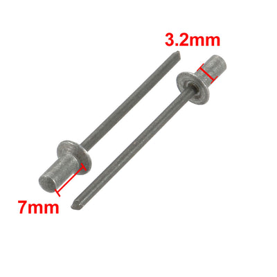 Harfington Uxcell 3.2mmx7mm Aluminum Countersunk Head Closed End Blind Rivets Fastener 200pcs