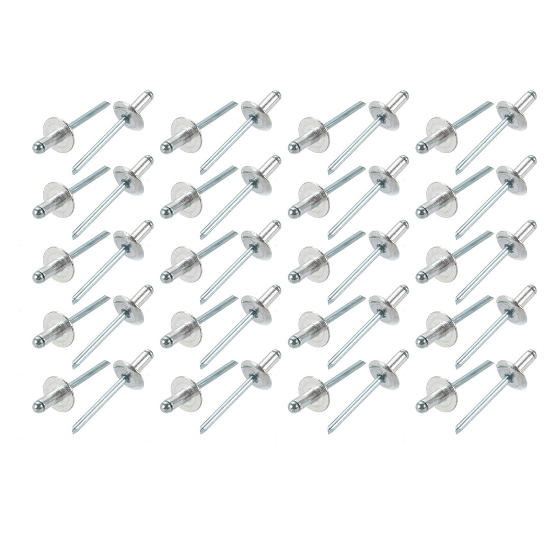 uxcell Uxcell 40 Pcs 5mm x 10mm x 14mm Aluminum Open End Large Flange Blind Rivets