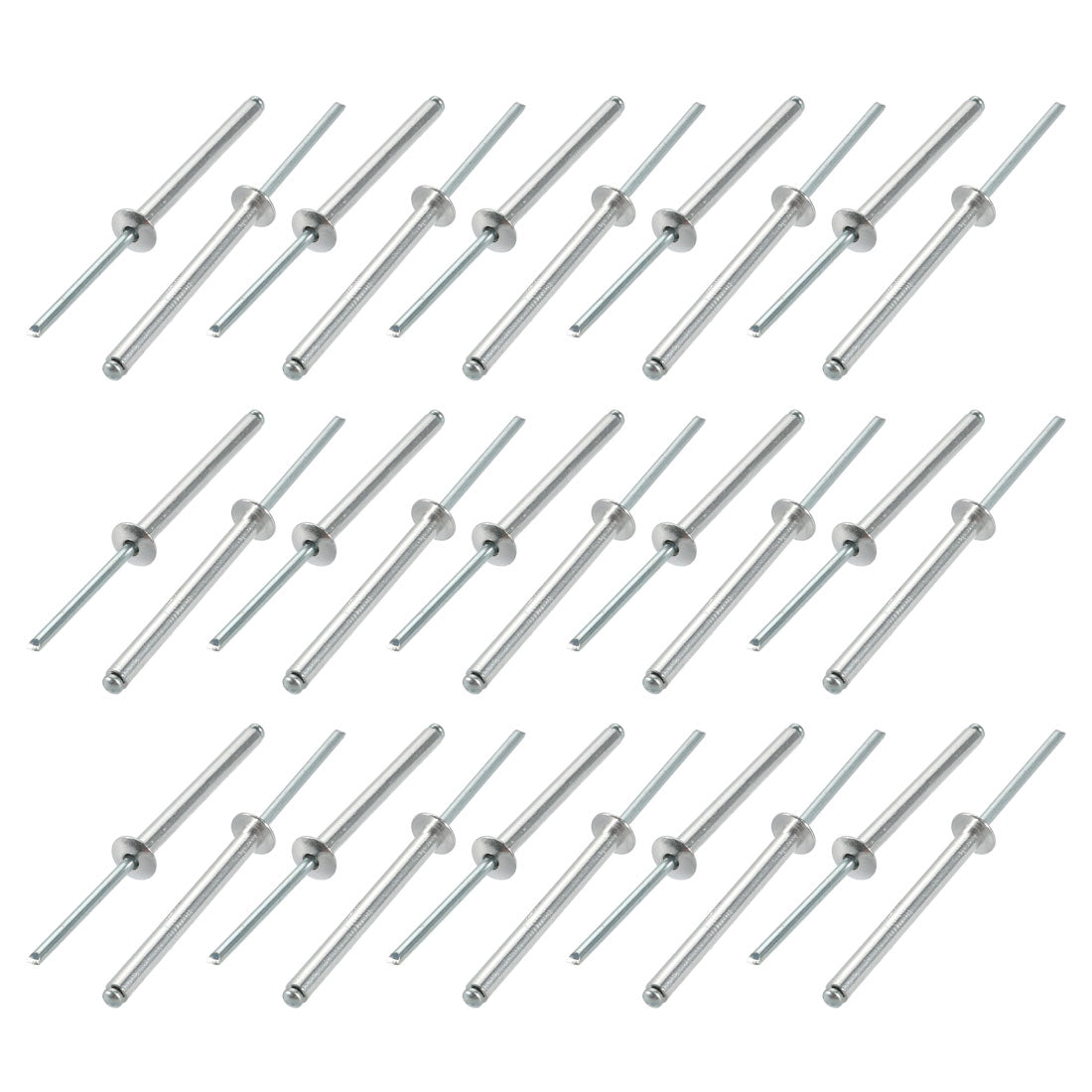 uxcell Uxcell 30 Pcs 4mm x 40mm Aluminum/Steel Open End Blind Rivets