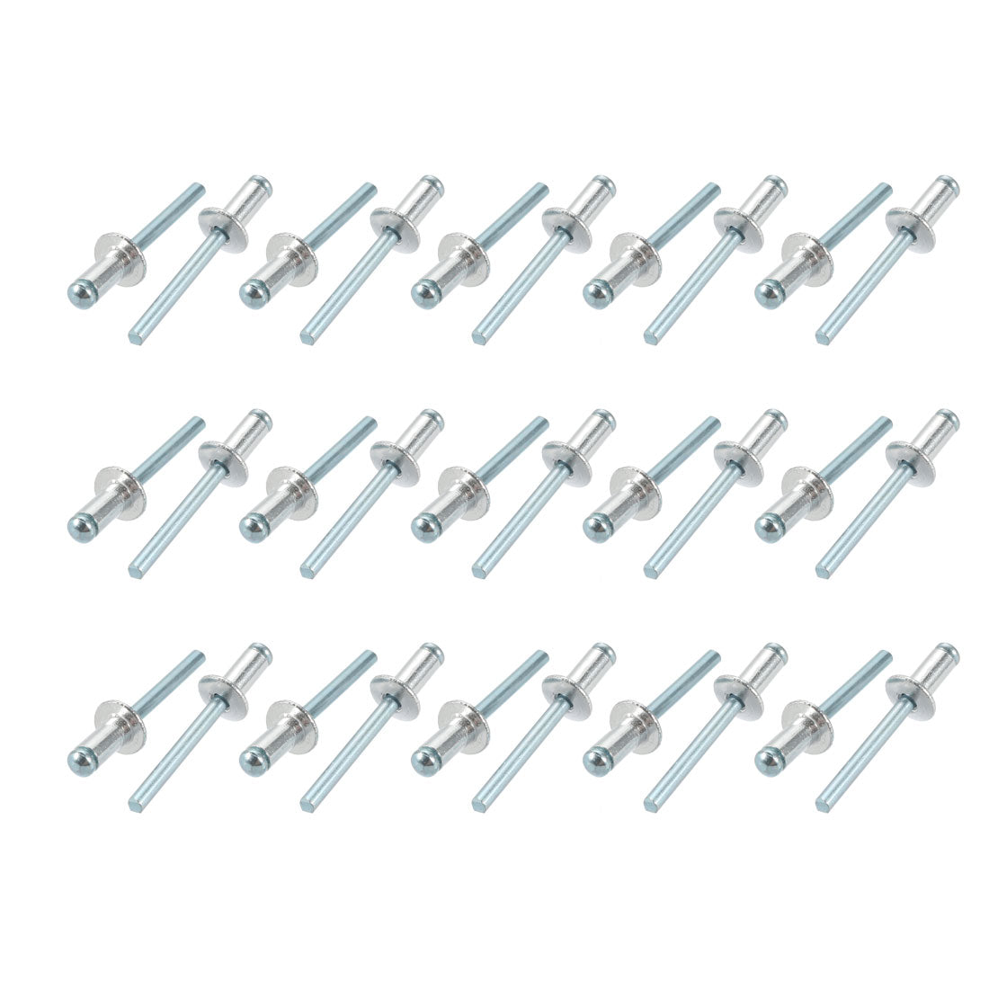 uxcell Uxcell 30 Pcs 6mm x 12mm Aluminum/Steel Open End Blind Rivets