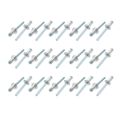 uxcell Uxcell 30 Pcs 6mm x 12mm Aluminum/Steel Open End Blind Rivets