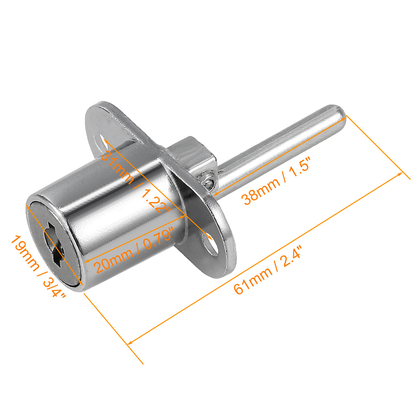 uxcell Uxcell 19mmx20mm Cylinder Cabinet Drawer Lock w Key, Keyed Different