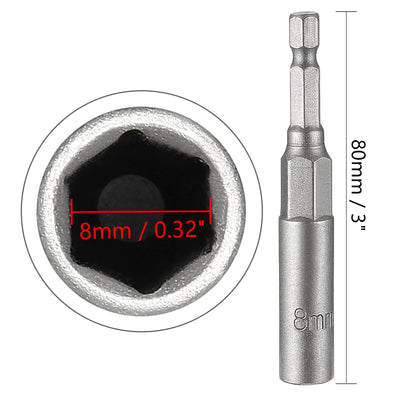 Harfington Uxcell 1/4" Quick Change Shank Cr-V 11mm Hex Nut Sockets Driver Wrench, 3" Length