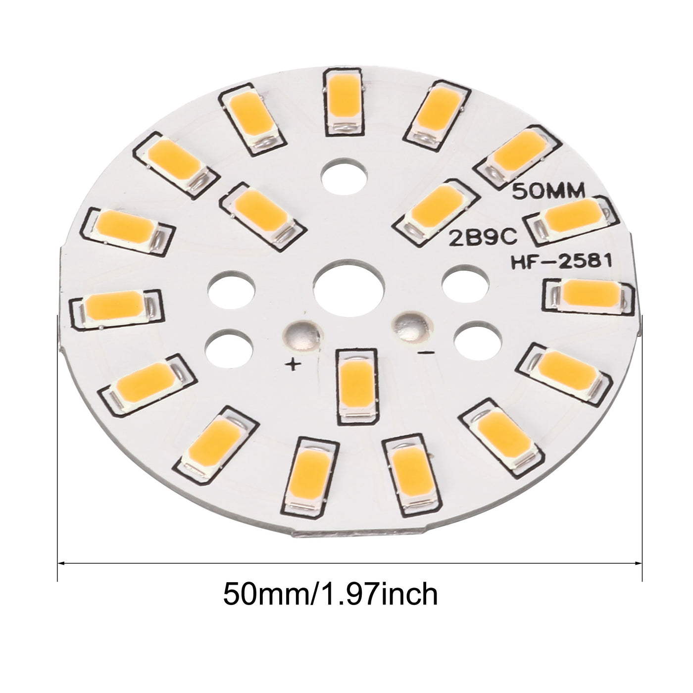 uxcell Uxcell LED Chipmodul Aluminiumplatine Ersatz 300mA 9W 18 LEDs 5730 Surface Mounted Devices Warmweiß Superhell 50mm Durchm.