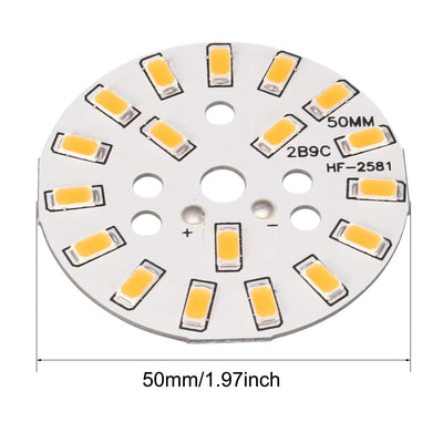 Harfington Uxcell LED Chipmodul Aluminiumplatine Ersatz 300mA 9W 18 LEDs 5730 Surface Mounted Devices Warmweiß Superhell 50mm Durchm.