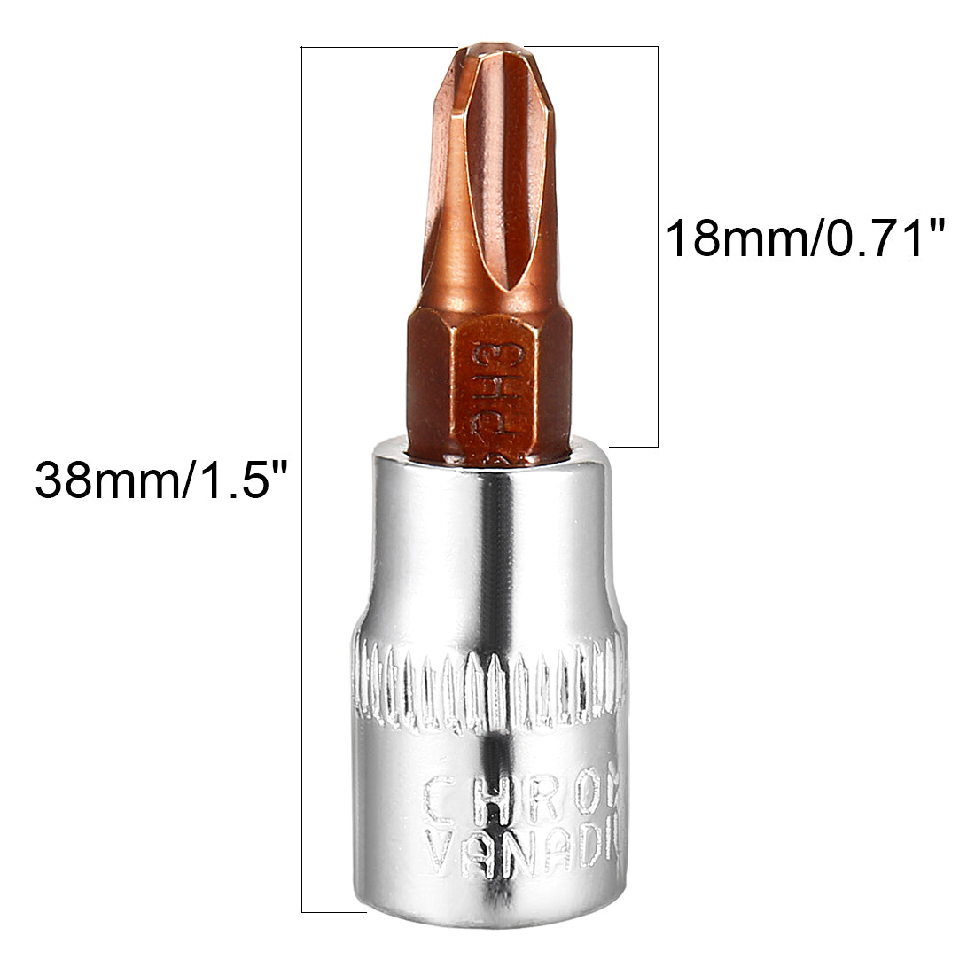 uxcell Uxcell 2 Stück Schraubendreher 1/4" Antrieb x PH3 Sechskant Bit Einsatz, S2 Stahl Bits, CR-V Einsätze 1.5" Länge (Nur für Handgebrauch)