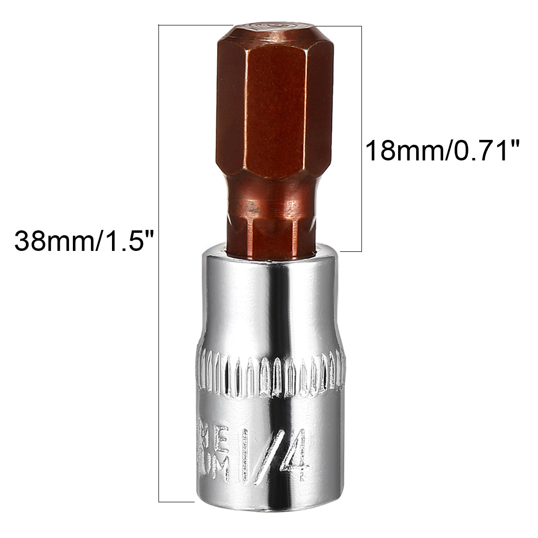 uxcell Uxcell Hex Bit Socket, S2 Steel Bits, CR-V Sockets For Hand Use Only