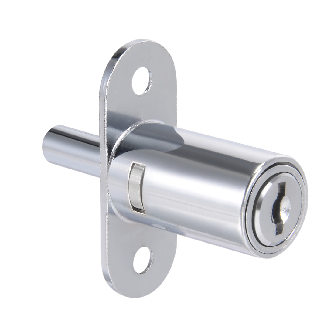 uxcell Uxcell 32mmx19mm Cylinder Zinc Alloy Chrome Finish Plunger Lock, Keyed Alike