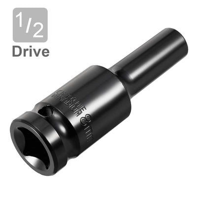 Harfington Uxcell 2 Pcs 1/2-Inch Drive by 8mm Deep Impact Socket, Cr-V, 6-Point, Metric