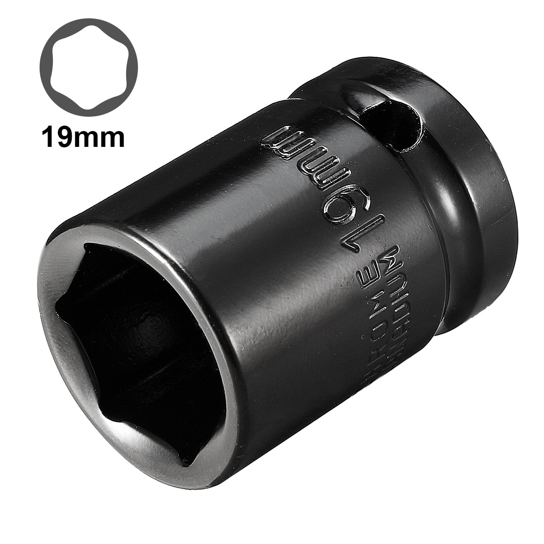 uxcell Uxcell 1/2-Inch Drive by 19mm Shallow Impact Socket, Cr-V, 6-Point, Metric (Manual)