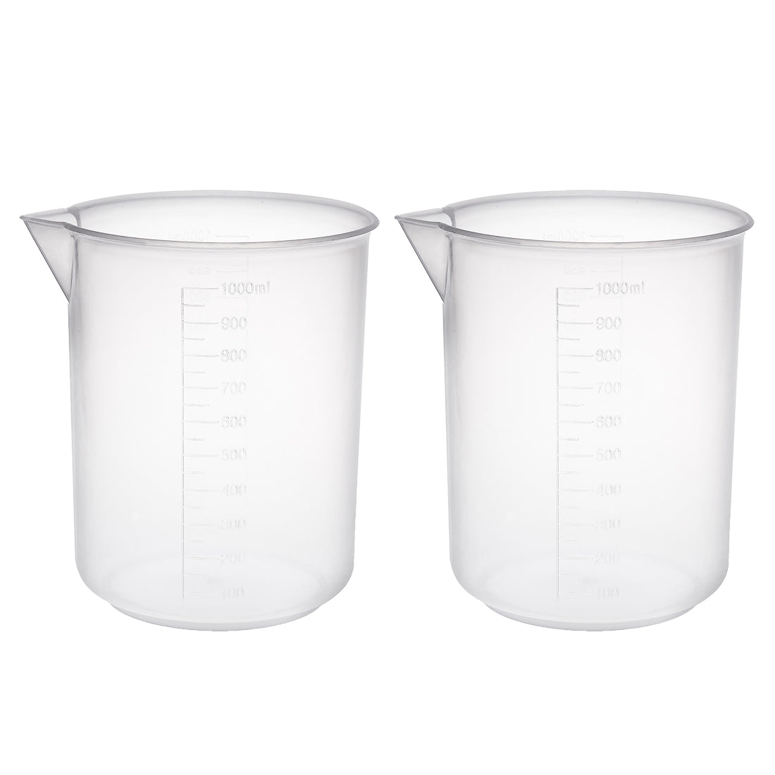 uxcell Uxcell 2pcs Measuring Cup Labs PP Graduated Beakers 1000ml