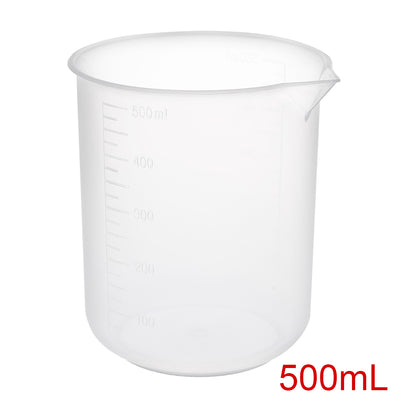 Harfington Uxcell Transparent Measuring Cup Labs PP Graduated Beakers 500ml