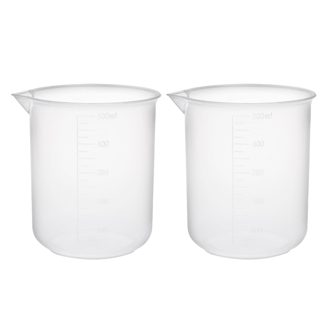 uxcell Uxcell 2pcs Measuring Cup Labs PP Graduated Beakers 500ml