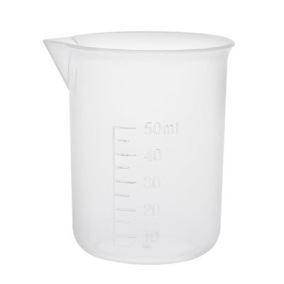 Harfington Uxcell 2pcs Measuring Cup Labs PP Graduated Beakers 50ml