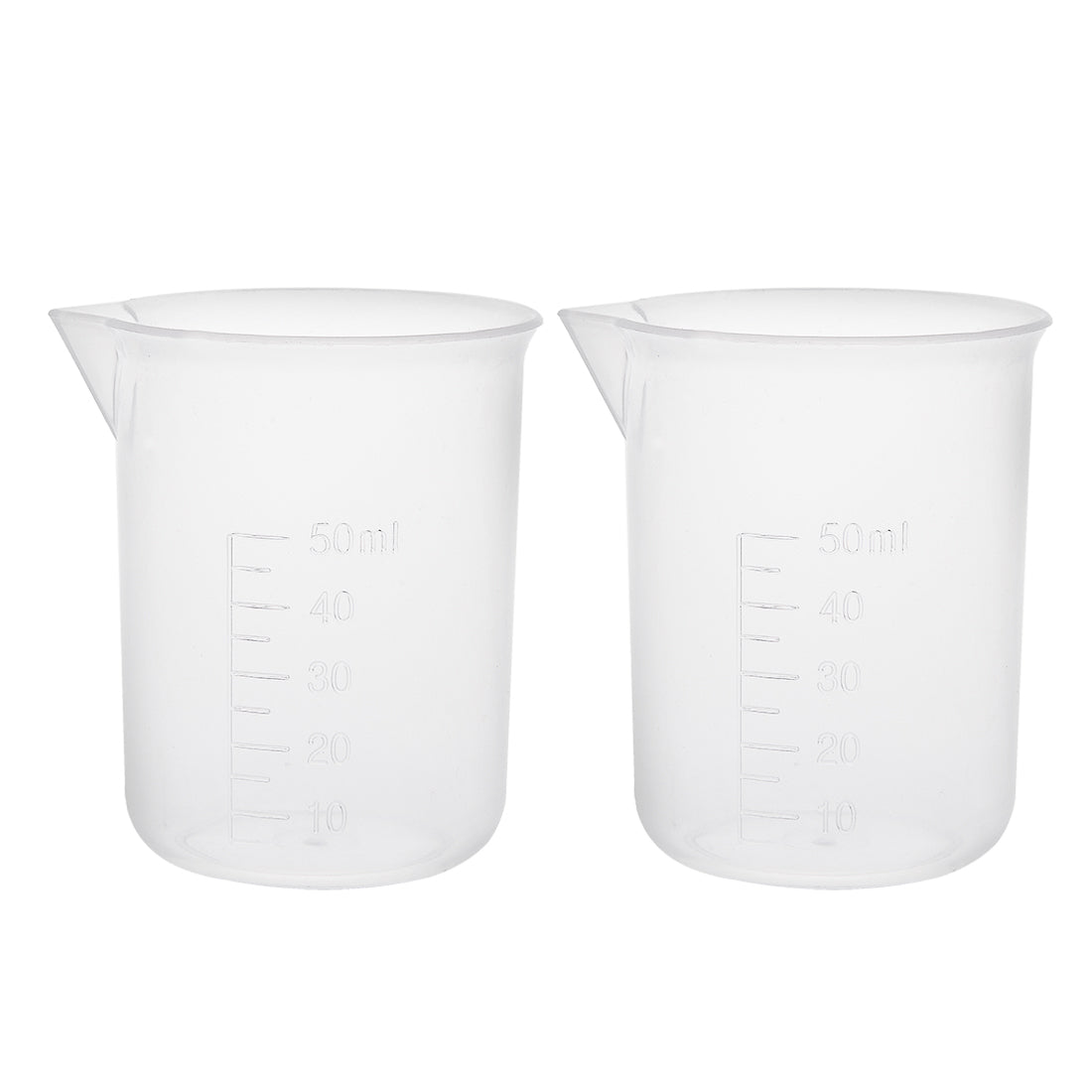 uxcell Uxcell 2pcs Measuring Cup Labs PP Graduated Beakers 50ml