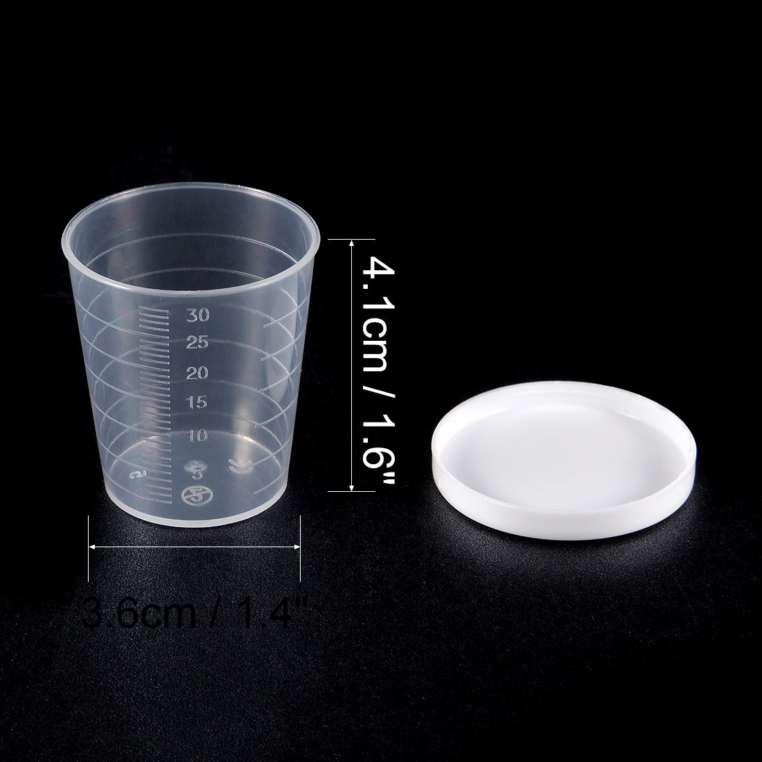 uxcell Uxcell Kitchen Laboratory 30mL Plastic Measuring Cup 5pcs w Cap