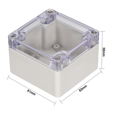 Harfington Uxcell 83*81*56mm Electronic ABS Plastic DIY Junction Box Enclosure Case w Clear cover