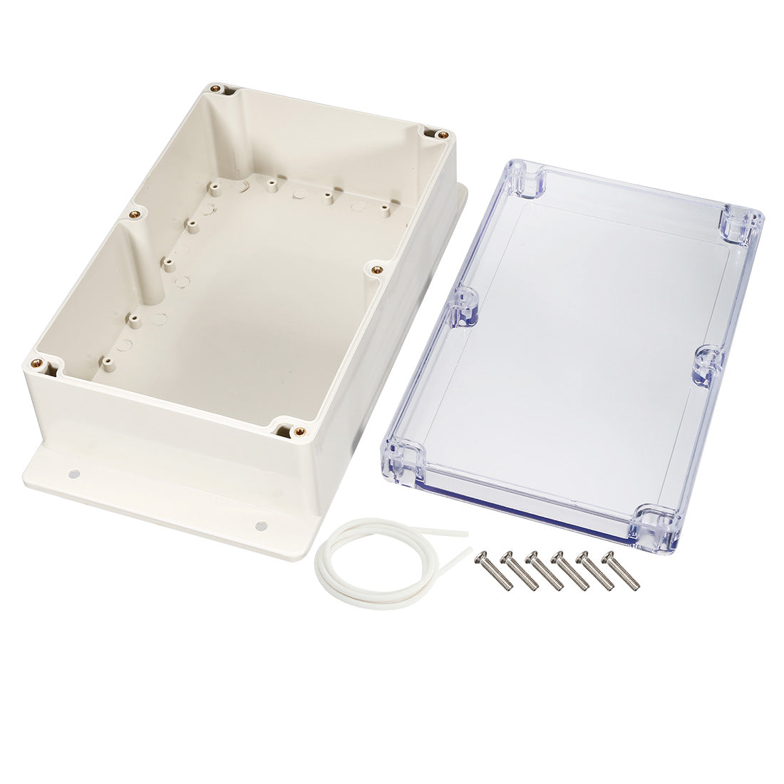 uxcell Uxcell 230*150*87mm Electronic ABS Plastic DIY Junction Box Enclosure Case Clear with Transparent Cover Fixed Hanger