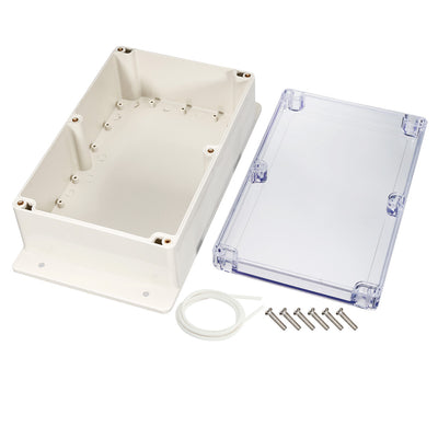 Harfington Uxcell 230*150*87mm Electronic ABS Plastic DIY Junction Box Enclosure Case Clear with Transparent Cover Fixed Hanger