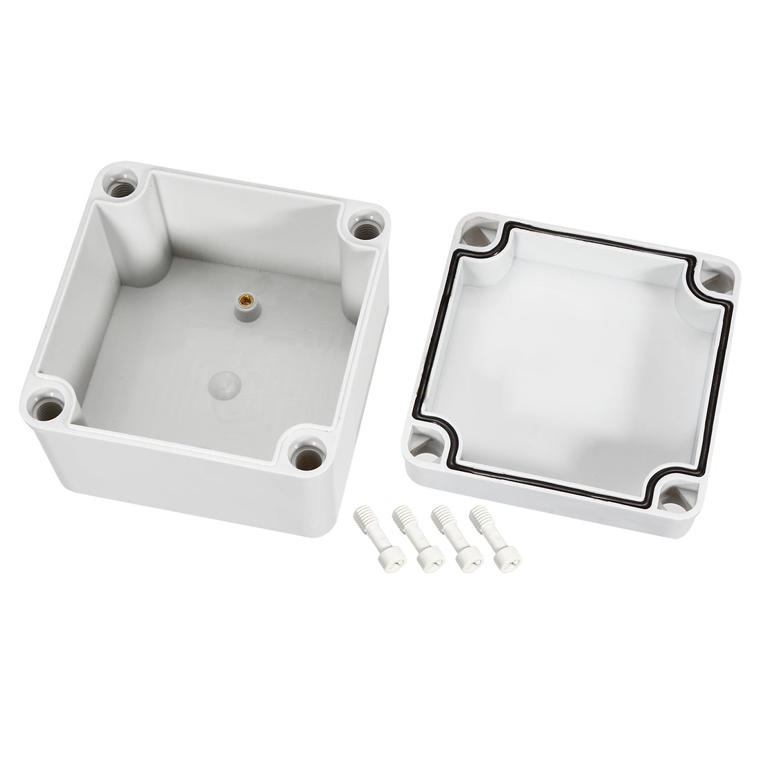 uxcell Uxcell 100*100*75mm Electronic ABS Plastic DIY Junction Box Enclosure Case Grey IP67