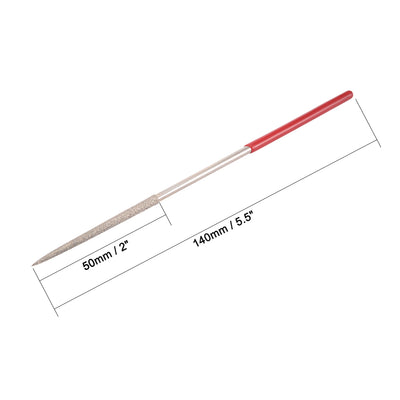 Harfington Uxcell 2Pcs 3mm x 140mm Round Diamond Needle File 150 Grit