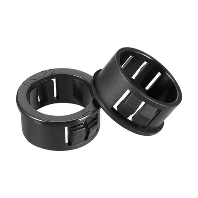 uxcell Uxcell 30pcs 22mm Mounted Dia Snap in Cable Hose Bushing Grommet Protector Black