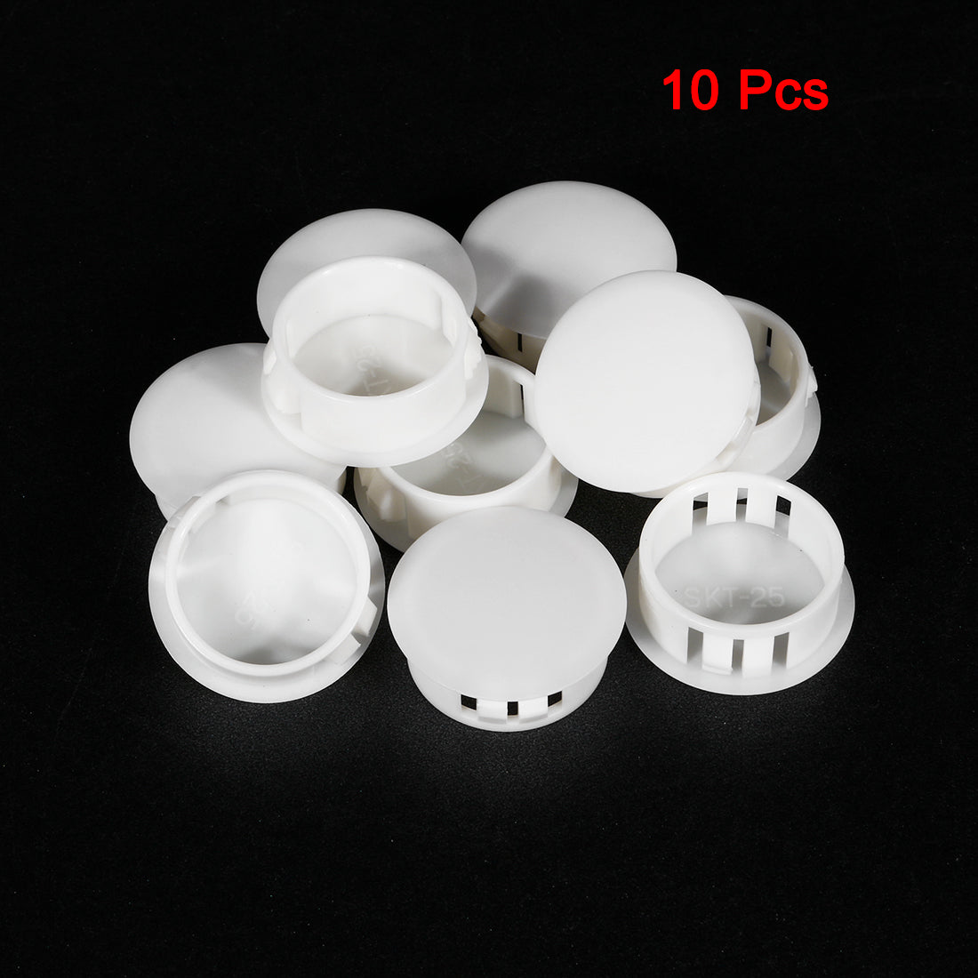 uxcell Uxcell 10pcs  24.7mm x 11.4mm White Nylon Round Snap Locking Panel Hole Cover