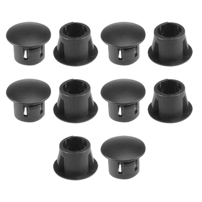 uxcell Uxcell 10pcs  7.8mm x 8mm Black Nylon Round Snap Panel Locking Hole Plugs Cover