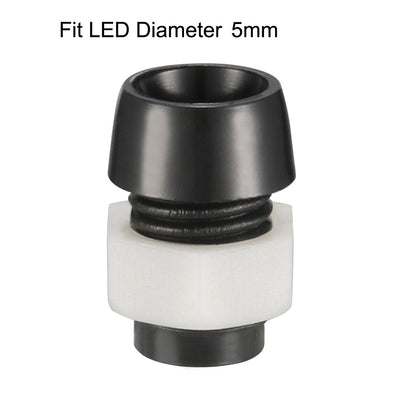 Harfington Uxcell 150-teilige für Licht Emittieren Diode Leuchte 5mm Lampenfuß Lampe Steckdose schwarz Beige