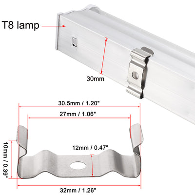 Harfington Uxcell 15pcs T8 Integrated Tube Lamp Bracket Hanger Clips Socket Lamp Holder