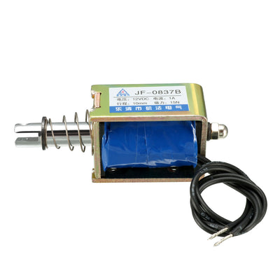 Harfington Uxcell JF-0837B DC 12V 1A 12W 15N 10mm Pull Push Type Linear Motion Solenoid Electromagnet