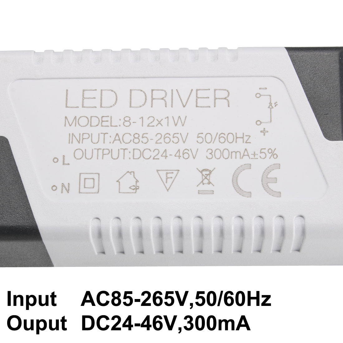 uxcell Uxcell 8-12W Constant Current 300mA High Power LED Driver AC 85-265V Output 24-46V DC Connector External Power Supply LED Ceiling Lamp Transformer 2Pcs