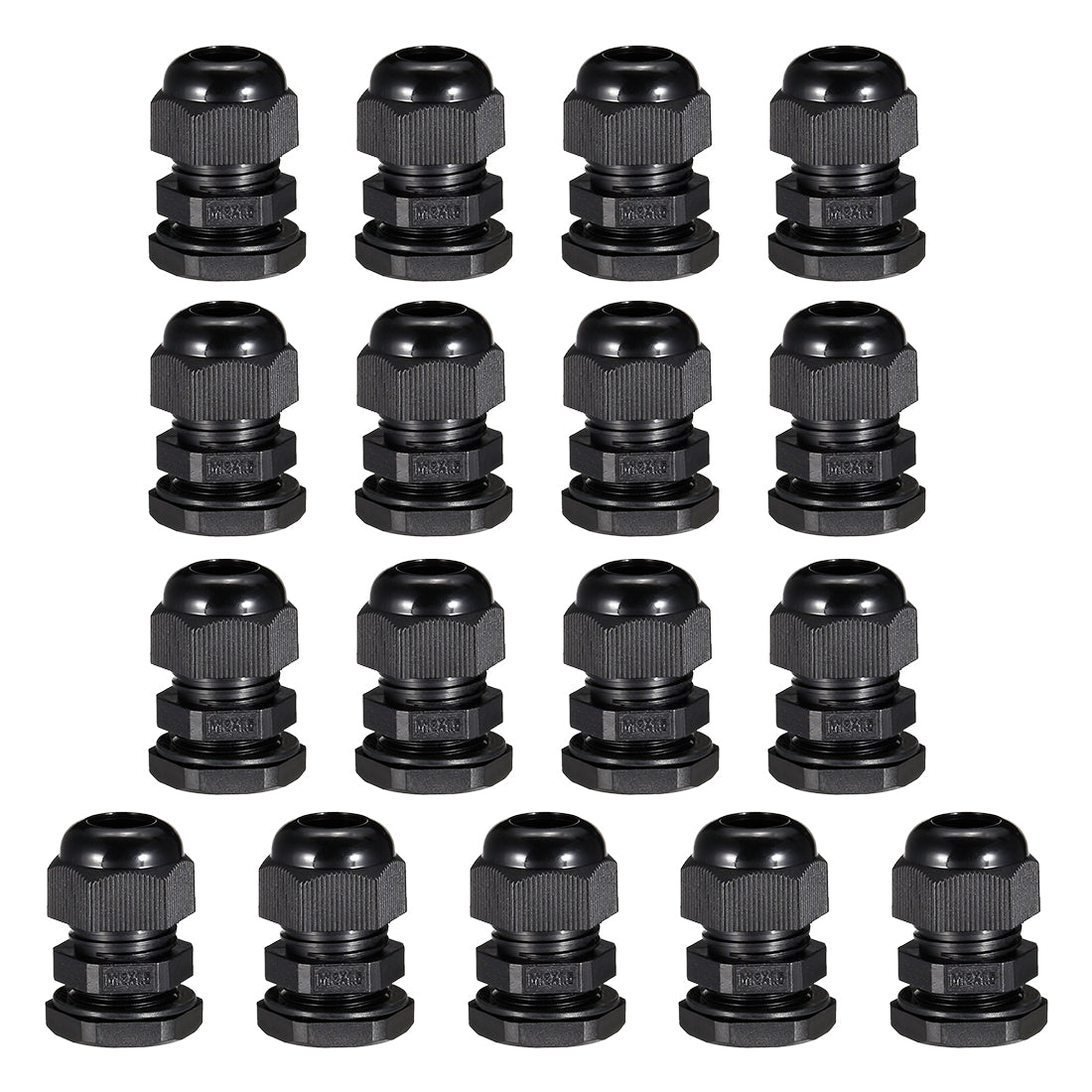 uxcell Uxcell 17Pcs M18 Cable Gland Waterproof Connector Plastic Wire Glands Joints Black for 5-10mm Dia Wires