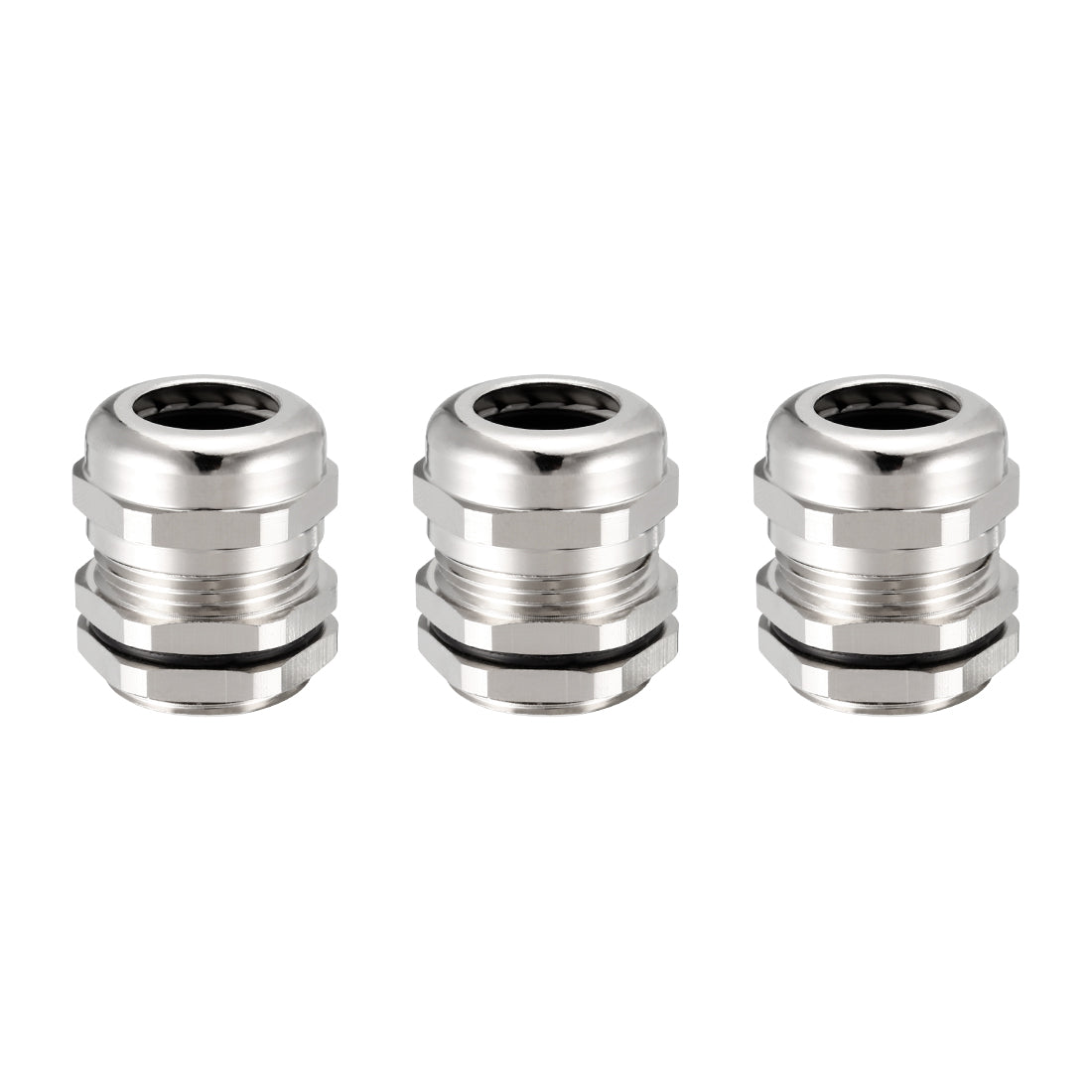 uxcell Uxcell 3Pcs M22 Cable Gland Metal Waterproof Connector Wire Glands Joints for 10mm-13mm Dia Range